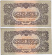 1944. 10P (3x) + 100P 'A Vöröshadsereg Parancsnoksága' (2x) SorszámkövetÅ‘k T:I--II - Zonder Classificatie