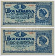 1920. 1K (2x) SorszámkövetÅ‘k T:II - Non Classificati