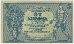 1919. 5K 'Osztrák-Magyar Bank...' Nyomdai Papírránccal T:I - Zonder Classificatie