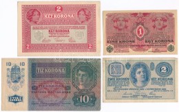 1902-1917. 9db-os Vegyes Magyar Korona Bankjegy Tétel T:I--III- - Non Classés