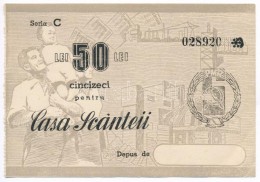 Románia DN 50L Téglajegy T:I-,II
Romania ND 50 Lei Brick Coupon C:AU,XF - Non Classés