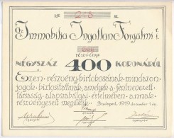 Budapest 1919. 'Az Immobilia Ingatlan Forgalmi Részvénytársaság'... - Zonder Classificatie