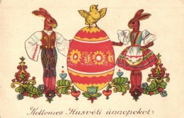 ** T2/T3 Easter, Rabbits In Hungarian Folklore Costumes (EB) - Ohne Zuordnung