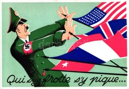 ** T1/T2 Qui S'y Frotte S'y Pique... Editions Lenoir / Adolf Hitler, WWII Political Propaganda - Non Classificati