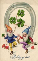 * T2/T3 Boldog új évet! Amag 2627 / New Year, Dwarves Litho - Non Classificati