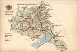 ** T4 Veszprém Vármegye Térképe, Károlyi Gy. Kiadása / Map Of... - Unclassified