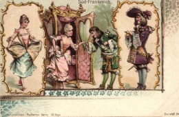 ** T2 Süd-Frankreich / South France, Folklore; Nationalitäten-Postkarten Serie Dess. No. 34. Litho - Zonder Classificatie