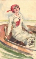 T2/T3 Italian Art Postcard, Lady In A Boat, W.S.S.B. Serie 4688. S: Usabal (EK) - Non Classificati