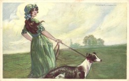 * T1/T2 Lady, Dog; Art Deco Italian Art Postcard, Anna & Gasparini 464-2 S: T. Corbella - Non Classificati