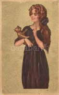 * T2/T3 Golden Italian Art Postcard, Lady, Anna & Gasparini No. 121-3. (EK) - Zonder Classificatie