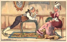 ** T1 Gros Temps A L'Horizon / Baroque Romantic Couple, Humorous Art Postcard, Litho S: George P. De Laet - Sin Clasificación