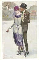 ** T1/T2 Ragtime Era Couple, Italian Art Postcard S: Bompard - Unclassified