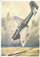 ** T2/T3 Wehrmachts-Postkarten Serie 2, Bild 2, Sturzbomber Angriff Auf Panzerzug / WWII German Military Aircraft... - Zonder Classificatie