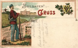 T2/T3 Soldaten Gruss / Austrian Soldier, Military Propaganda; Floral Litho - Zonder Classificatie