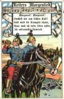 T2/T3 Reites Morgenlied / WWI German Military Song, Cavalrymen, Künstler-Kriegspostkarten Mappe 12695. Litho... - Zonder Classificatie