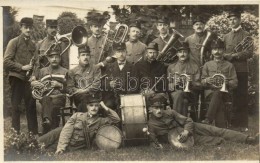 ** T1/T2 Világháborús Katonazenekar Csoportképe / World War Army Band, Group Photo - Non Classés