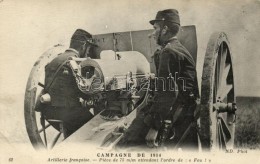 * T2/T3 Artillerie Francaise. Piéce De 75 Mm Attendant L'ordre De 'Feu!' / WWI A 75 Mm French Cannon - Non Classés