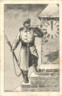 T2/T3 Boldog Újévet! / WWI Hungarian Military New Year Greeting Art Postcard S: Bortnyik S. (EK) - Unclassified