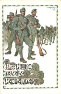 ** T1/T2 34-es Vilmos Bakák Vasdandár, Gimes Lajos FÅ‘hadnagy Alkotása / Hungarian Infrantry... - Non Classés