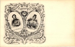 ** T1/T2 1899 Alexander Pushkin, Natalya Goncharova; Russian Anniversary Postcard - Unclassified