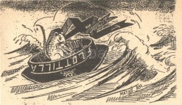 ** T2/T3 1954 'Flottilla' Humoros Matróz Grafikai Képeslap / Mariners Life, Humorous Graphic Postcard... - Non Classificati