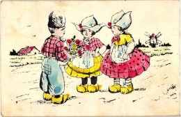 T3 Children In Dutch Traditional Dress, Folklore (fl) - Zonder Classificatie