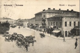 T2/T3 Kolomyia, Kolomea; Ringplatz / Street, Shop Of Moses Deuatsch (EK) - Ohne Zuordnung