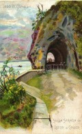 ** T1/T2 Lago Di Como, Sulla Strada Da Lecco A Colico, Litho S: Balaul (?) - Unclassified