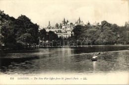 ** T1/T2 London, The New War Office From St. James's Park, Man In Kayak - Unclassified