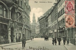 T2 Riga, Kalkstrasse Und Rathaus / Street, Town Hall - Unclassified