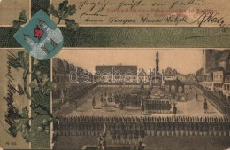 T2 Svitavy, Zwittau; National-Garden-Fahnenweihe Am 1848 / Consecration Of The Flag, Coat Of Arms, Floral, Litho - Non Classés
