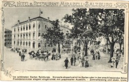 ** T2 Salzburg, Hotel & Restaurant Mirabell, Garten / Hotel, Garden, Art Nouveau Folding Card - Ohne Zuordnung