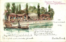 T3 1898 Pozsony, Pressburg, Bratislava; Palugyay Ligeti Kávéháza / Park Café, Litho... - Ohne Zuordnung