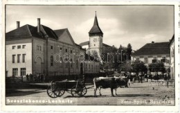 ** T2 Szászlekence, Lechinta; Piac, ökrös Szekér / Market, Ox Cart, Foto Sport Photo - Zonder Classificatie