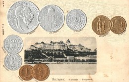 ** T4 Budapest I. Várbazár, Magyar Korona és Fillér érmékkel, Arany... - Zonder Classificatie