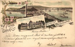 * T2/T3 Budapest, Buda, Gellérthegy, Margit FürdÅ‘, Floral, Litho (EK) - Zonder Classificatie