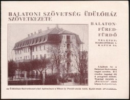 1939 Balatonfüred, üdülÅ‘ház Reklám Levél + Nyomtatvány 8 P. - Non Classificati