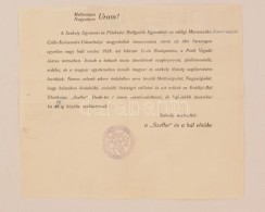 1928  A SZEFHE Erdélyi Báljának Meghívó Levele - Ohne Zuordnung