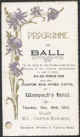 1913 Folkestone Ball Dance-program / Angol Bál Táncrendje. - Non Classificati