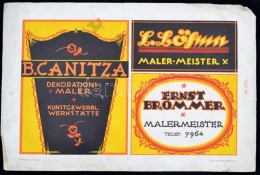 Cca 1910  Litho Reklámgrafika Tervek 2 Táblán /  Litho Advertising On Two Plates 27x36 Cm - Zonder Classificatie