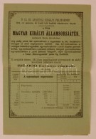 1884 Magyar Királyi Államsorsjáték Hirdetménye, Amely Bevételét Az... - Ohne Zuordnung