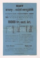 1873 Nagy Arany és Ezüst Sorsjáték Az újpesti Katolikus Templom... - Non Classificati