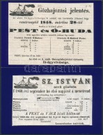 1858-1860 Szent István GÅ‘zös 2 Db Kartonra Ragasztott Hajózási Hirdetmény - Unclassified