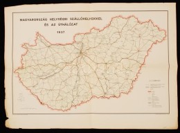 1937 Magyarország Helységei Szállóhelyekkel és Az úthálózat... - Andere & Zonder Classificatie