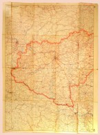 1942 Csonkamagyarország úthálózati Térképe. 80x120 Cm - Other & Unclassified