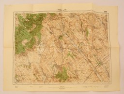 Cca 1931 Bicske és Vál, 1:75.000, M. Kir. Állami Térképészet, 47×62... - Andere & Zonder Classificatie
