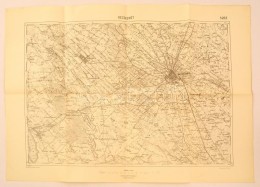 Cca 1926 Kecskemét, 1:75.000, M. Kir. Állami Térképészet, 47×62 Cm. - Sonstige & Ohne Zuordnung