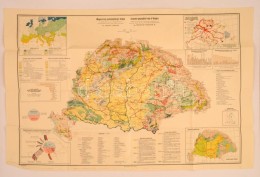 Cca 1910 Fodor Ferenc: Magyarország Gazdaságföldrajzi Térképe. NagyméretÅ±... - Otros & Sin Clasificación