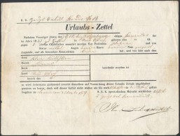 1859 Leszerelt Katona úti Cédulája / Urlaubszettel Of Disarmed Soldier - Andere & Zonder Classificatie