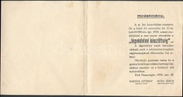 1938 Tiszacsege, Légvédelmi KészültségrÅ‘l Szóló Hirdetmény,... - Other & Unclassified
